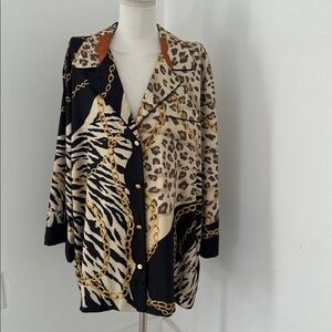 Ronny Kobo Large Valentina Animal Chain Print Top